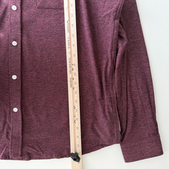 Rhone Shirt Mens Large Tawny Port Black Heather WFH Button Up Moisture Wicking - Picture 10 of 11